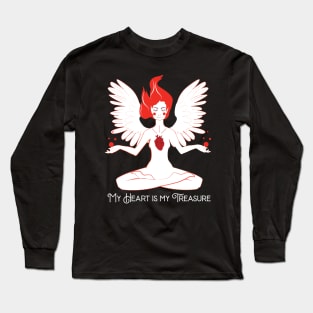 Angel meditating on the heart Long Sleeve T-Shirt